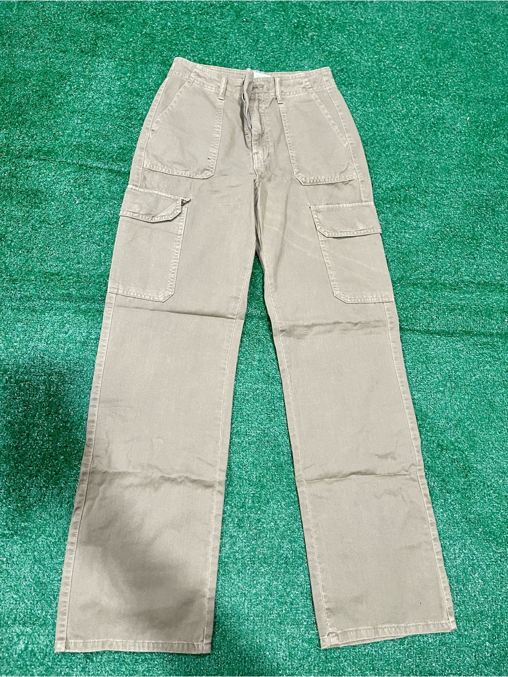 ZARA Beige Cargo Pants Women’s Size 4 High Waist Wide Leg Utility